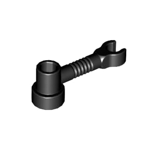 레고 부품 바 검정색 Black Bar 1 x 3 with Clip and Stud Receptacle (Robot Arm) 4141580