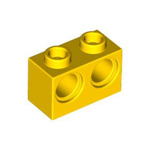 레고 부품 테크닉 브릭 노란색 Yellow Technic, Brick 1 x 2 with Holes 4201615