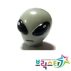 레고 부품 피규어 외계인 머리 Light Bluish Gray Minifigure, Head Modified Alien with Large Black Eyes Pattern