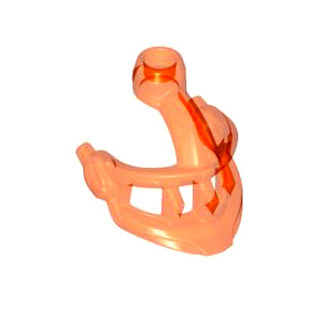 레고 부품 여닫이 바이져 투명 네온 오렌지Trans-Neon Orange Minifigure, Visor Pointed with Face Grille 6247363