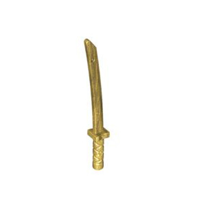 레고 부품 무기 샴시르 칼 진주빛 골드 Pearl Gold Minifigure, Weapon Sword, Shamshir/Katana (Square Guard) 4614404 6116596