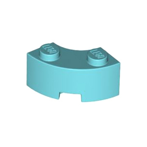 레고 부품 원형 브릭 코너 미디엄 하늘색 Medium Azure Brick, Round Corner 2 x 2 Macaroni with Stud Notch and Reinforced Underside 6176171