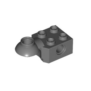 레고 부품 테크닉 수평 로테이션 브릭 진회색 Dark Bluish Gray Technic, Brick Modified 2 x 2 with Pin Hole, Rotation Joint Ball Half (Horizontal Top) 4227395