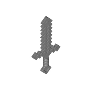 레고 부품 무기 칼 마인크래프트 돌검 진회색 Dark Bluish Gray Minifigure, Weapon Sword, Pixelated (Minecraft) 6134370