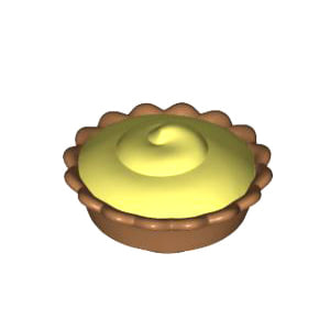 레고 부품 음식 크림 파이 Medium Dark Flesh Pie with Bright Light Yellow Cream Filling Pattern 6138279