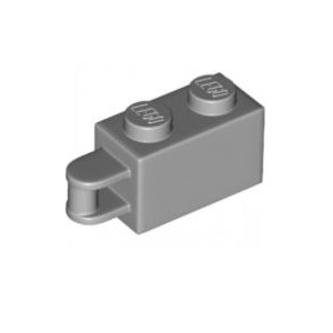 레고 부품 변형 브릭 밝은 회색 Light Bluish Gray Brick, Modified 1 x 2 with Handle on End - Bar Flush with Edge of Handle 6198932