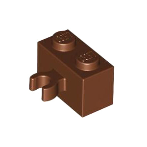 레고 부품 변형 브릭 적갈색 Reddish Brown Brick, Modified 1 x 2 with Vertical Clip 6127734