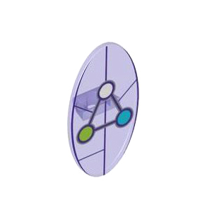 [특가할인SALE]레고 부품 방패 투명 퍼플 Trans-Purple Minifigure, Shield Elliptical with Dimensions Keystone Symbol with White, Lime and Medium Azure Circles Pattern 6228540