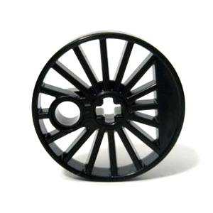 레고 부품 휠 기차 검정색 Black Train Wheel RC, Spoked with Technic Axle Hole and Counterweight, 30 mm D. (Blind Driver) 6236464