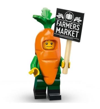 레고 피규어 미피24탄 당근 마스코트 Carrot Mascot, Series 24 71037 (Complete Set with Stand and Accessories)[포장윗면살짝개봉]
