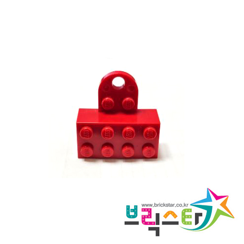 레고 부품 변형 브릭 자석 마그넷 빨간색 Red Magnet Brick, Modified 2 x 4 Sealed Base with Extension Plate with 2 Studs and Hole