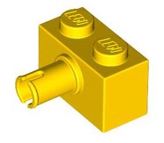 레고 부품 변형 브릭 노란색 Yellow Brick, Modified 1 x 2 with Pin 245824